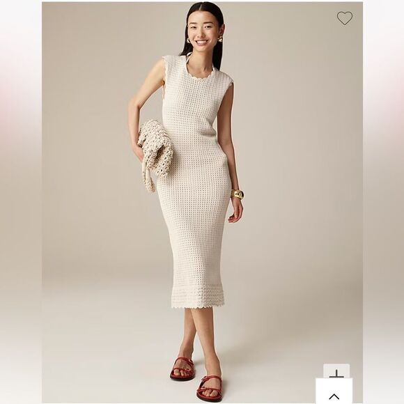 J. Crew Crochet Open Back Midi Dress Size Small - Picture 1 of 8